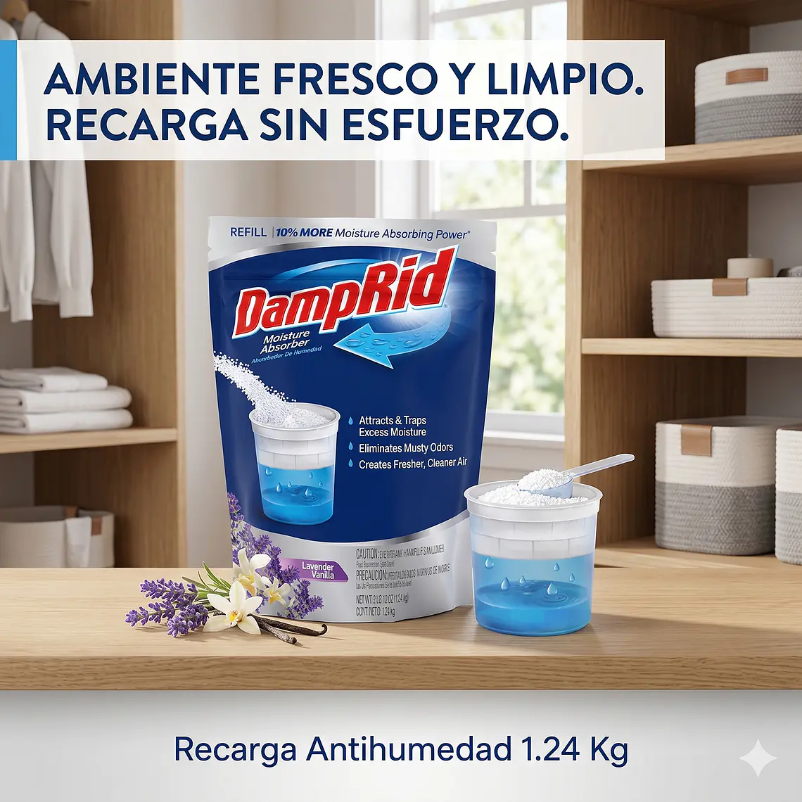 Recarga Antihumedad Lavanda Vainilla Damprid 1.24 Kg 6
