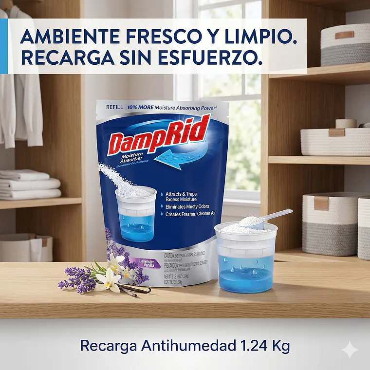 Recarga Antihumedad Lavanda Vainilla Damprid 1.24 Kg 6