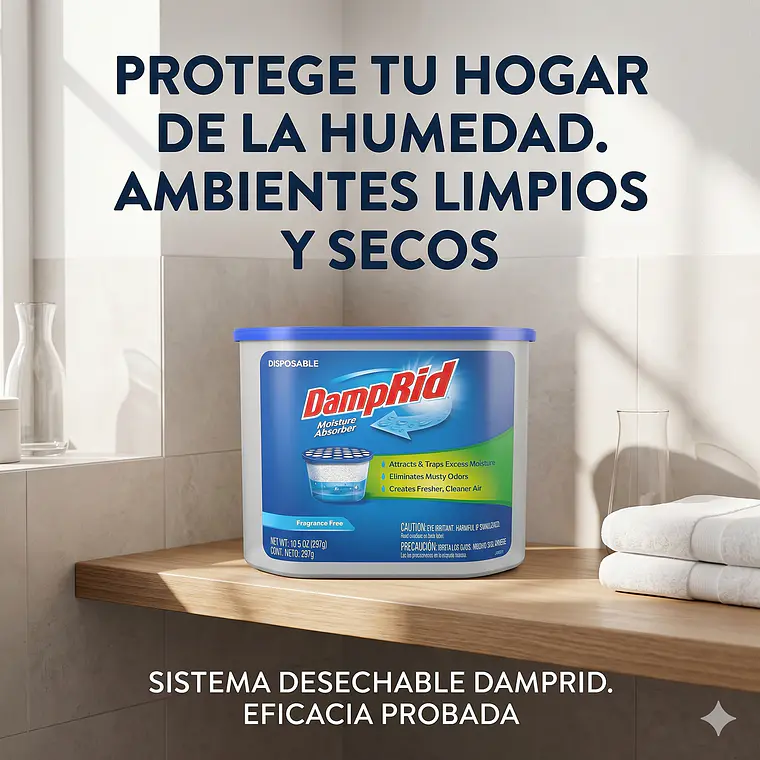 Sistema Antihumedad DampRid Desechable 297g Sin Aroma 6