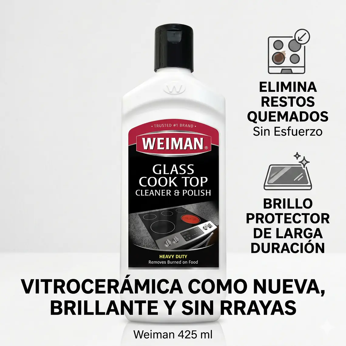 Crema Para Limpiar Vitroceramica Weiman 425 Ml 2