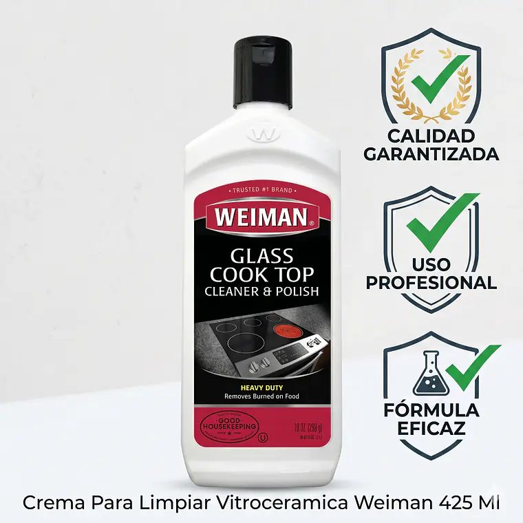 Crema Para Limpiar Vitroceramica Weiman 425 Ml 5