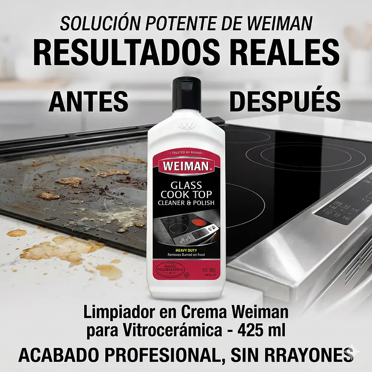 Crema Para Limpiar Vitroceramica Weiman 425 Ml 6