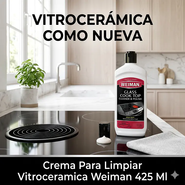 Crema Para Limpiar Vitroceramica Weiman 425 Ml 7