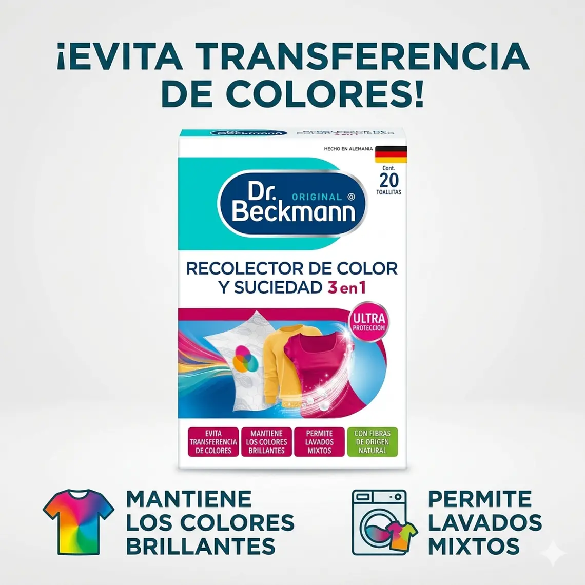 Toallitas Atrapa Color Dr. Beckmann 20 Unidades 2