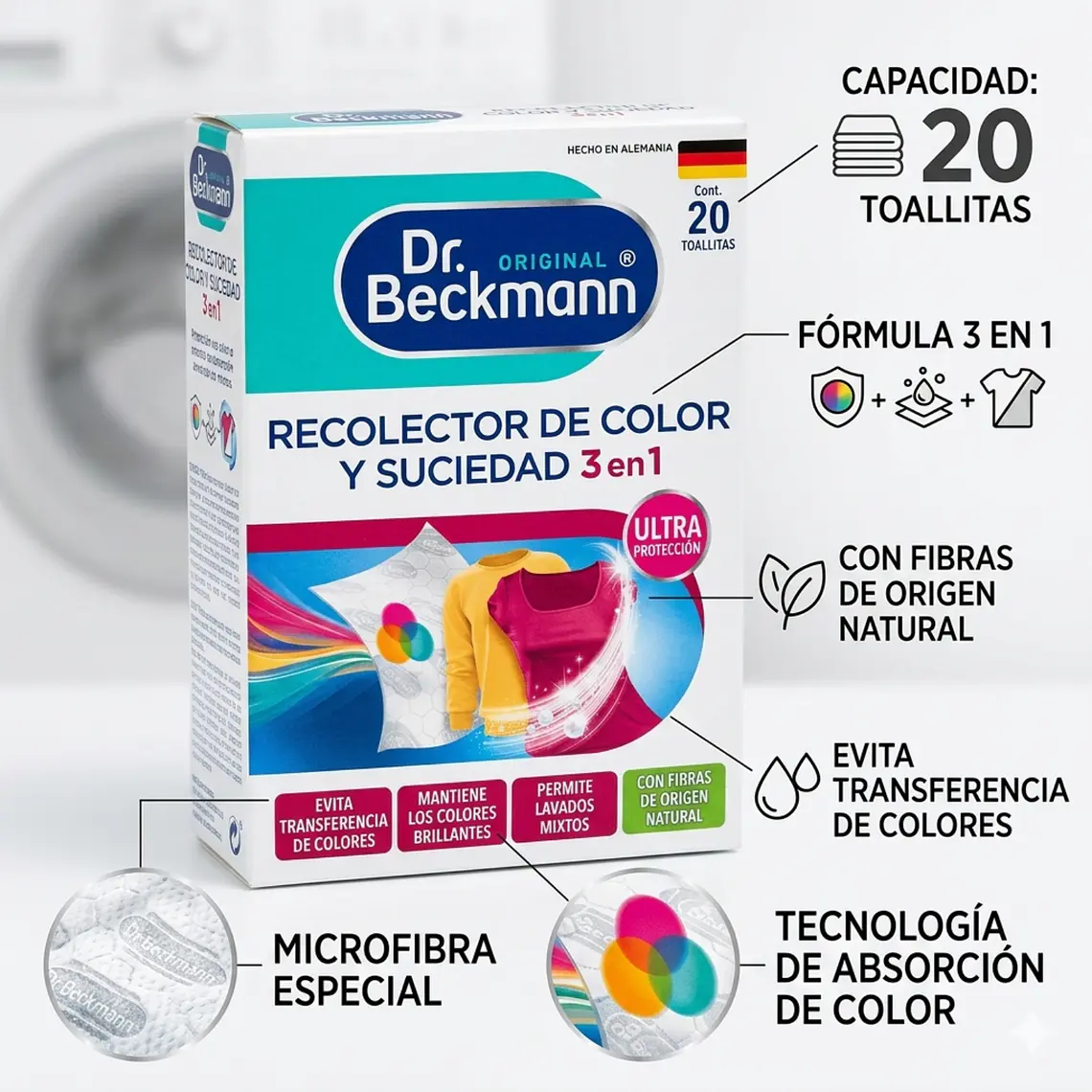 Toallitas Atrapa Color Dr. Beckmann 20 Unidades 4