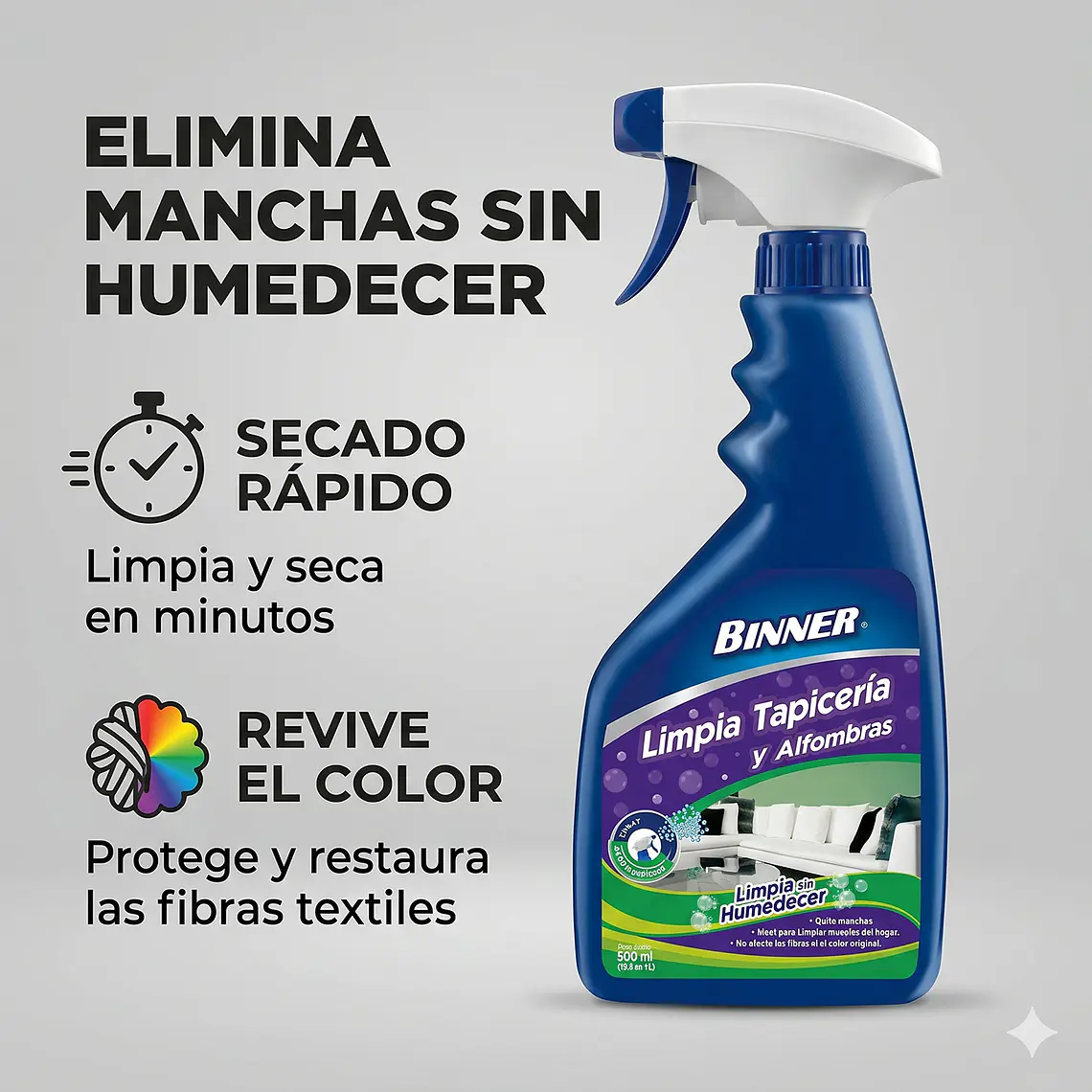 Limpiador Tapicería y Alfombras Binner 500ml 2