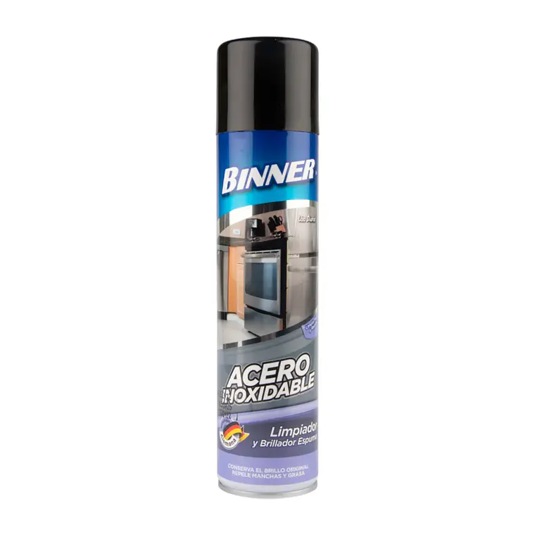 Limpiador y Brillador Binner Acero Inoxidable Espuma 400ml 1