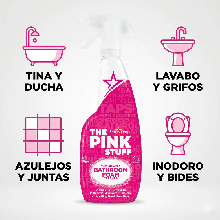 Limpiador Baño Espuma The Pink Stuff 750ml 3