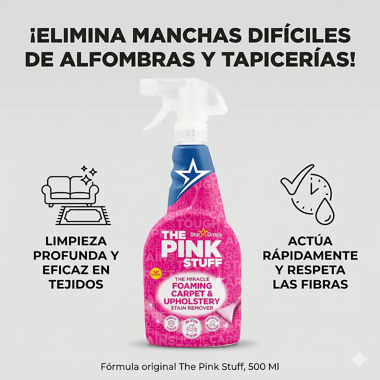 Quitamanchas Alfombras Y Tapicerías The Pink Stuff 500 Ml 2