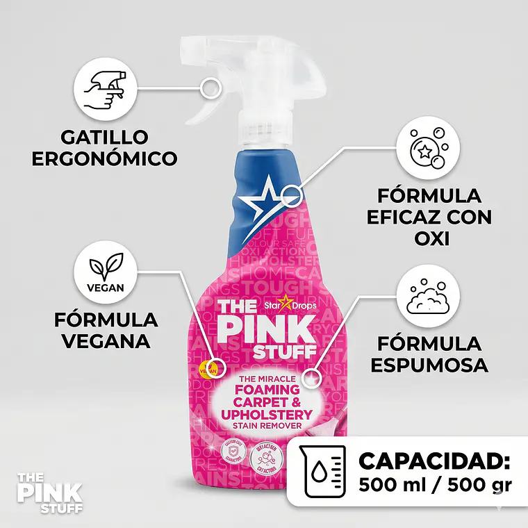 Quitamanchas Alfombras Y Tapicerías The Pink Stuff 500 Ml 4