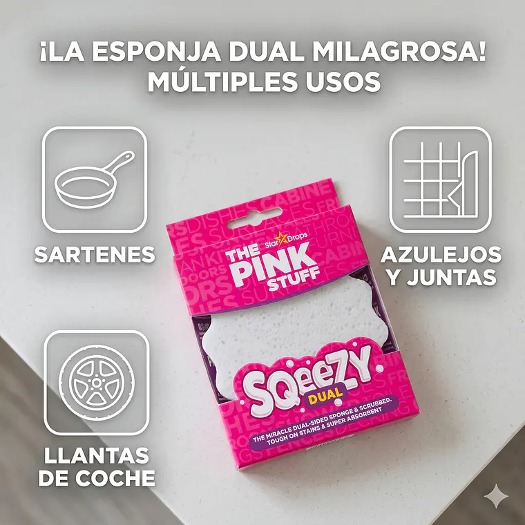 Esponja Squeezy Dual The Pink Stuff 3