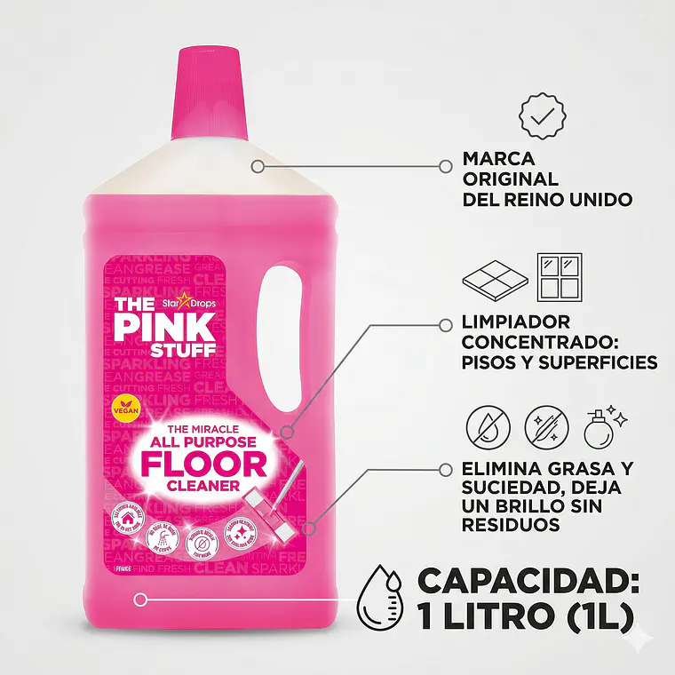 Limpiador Concentrado Pink Stuff Pisos Y Multiusos 1 L 4