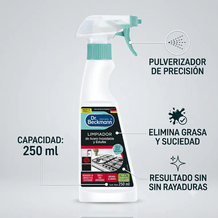 Limpiador Acero Inoxidable Dr. Beckmann 250ml 4