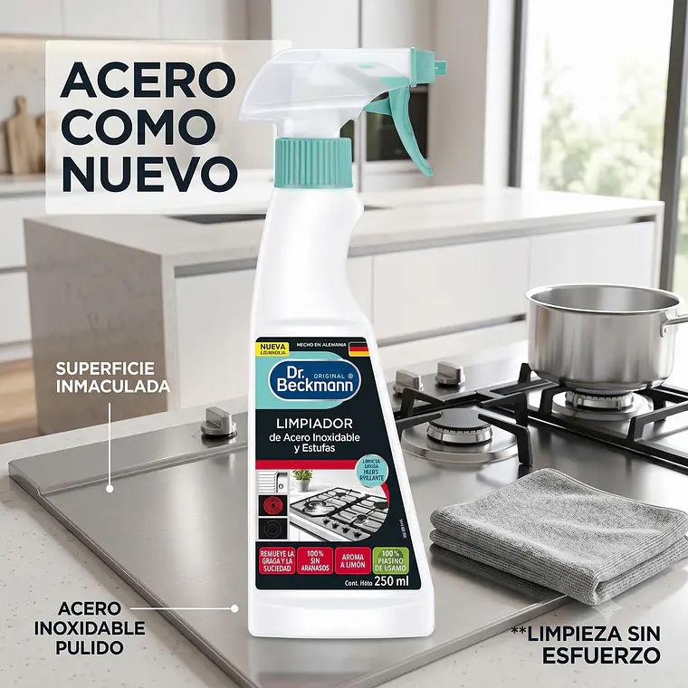 Limpiador Acero Inoxidable Dr. Beckmann 250ml 6