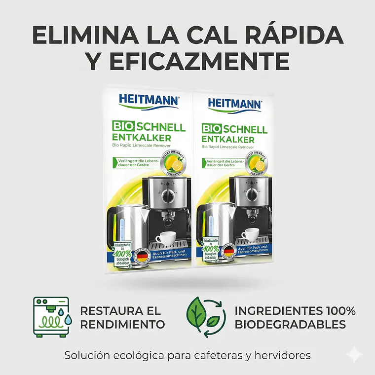 Descalcificador Heitmann Cafeteras y Hervidores 2x25g 2