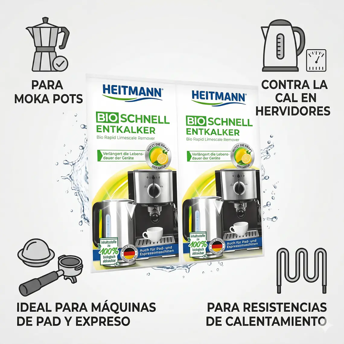 Descalcificador Heitmann Cafeteras y Hervidores 2x25g 3