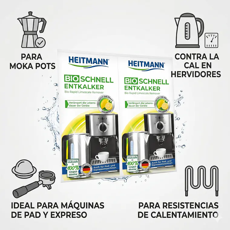 Descalcificador Heitmann Cafeteras y Hervidores 2x25g 3