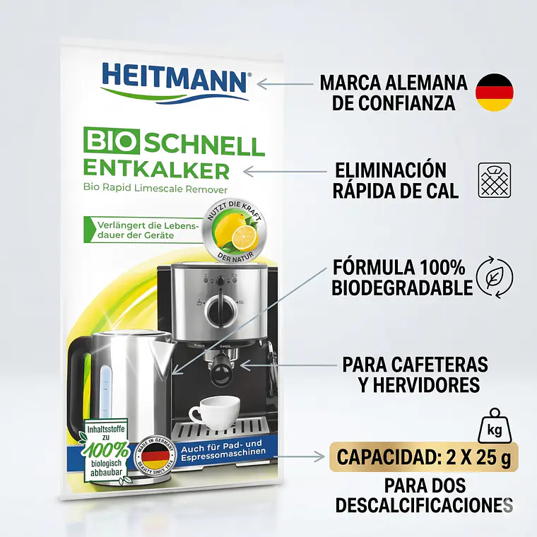 Descalcificador Heitmann Cafeteras y Hervidores 2x25g 4