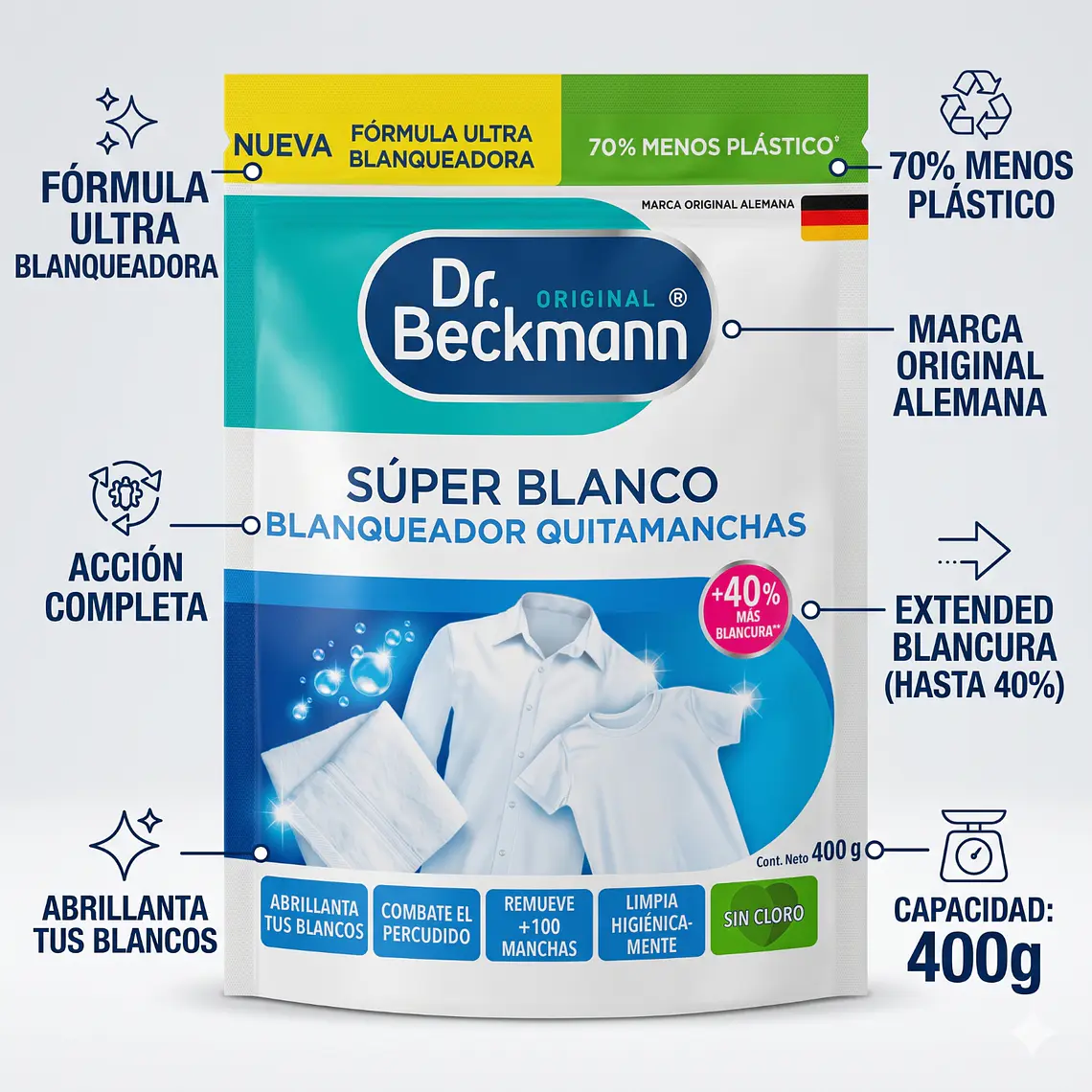 Quitamanchas Blanqueador Super Blanco Dr. Beckmann 400gr 3