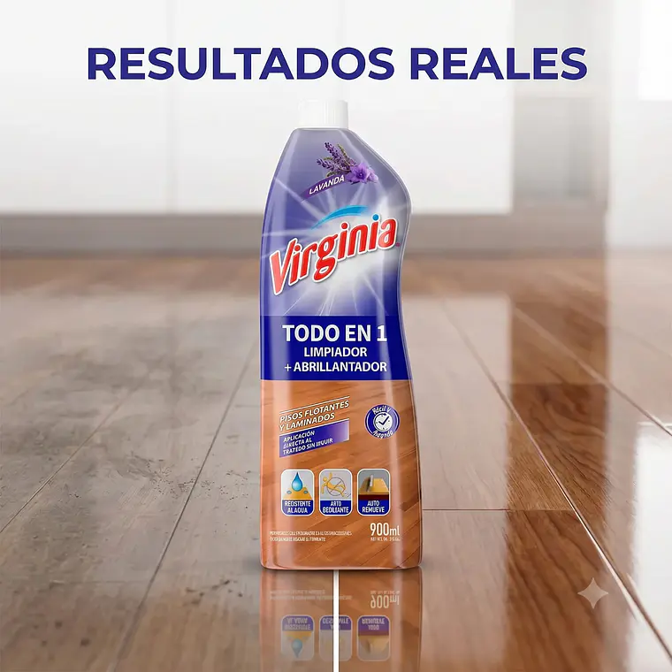 Limpiador + Abrillantador para Piso Flotante Virginia 900 ml 5
