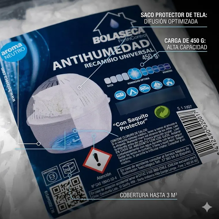 Recarga Antihumedad 450g Bolaseca Clóset Hogar 6