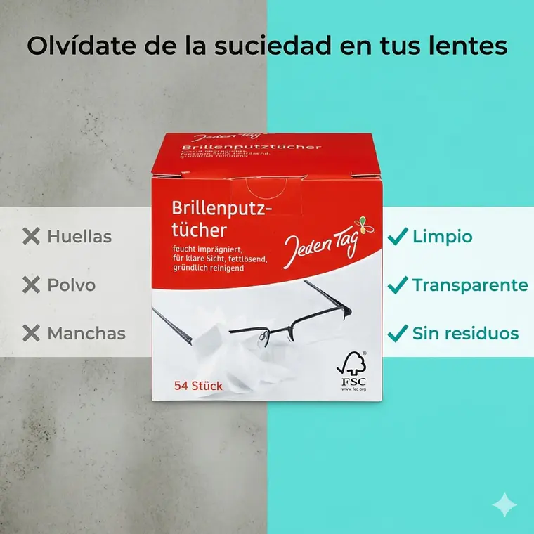 Paños Limpieza De Lentes Jeden Tag 54unid 6
