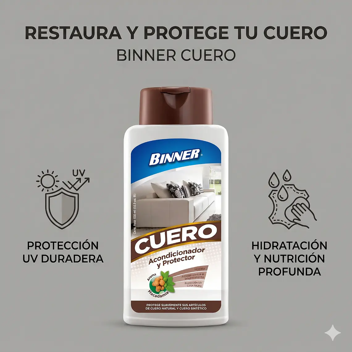 Limpiador y Protector de Cuero 500ml Binner 2