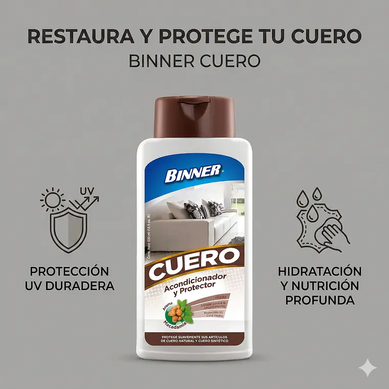 Limpiador y Protector de Cuero 500ml Binner 2