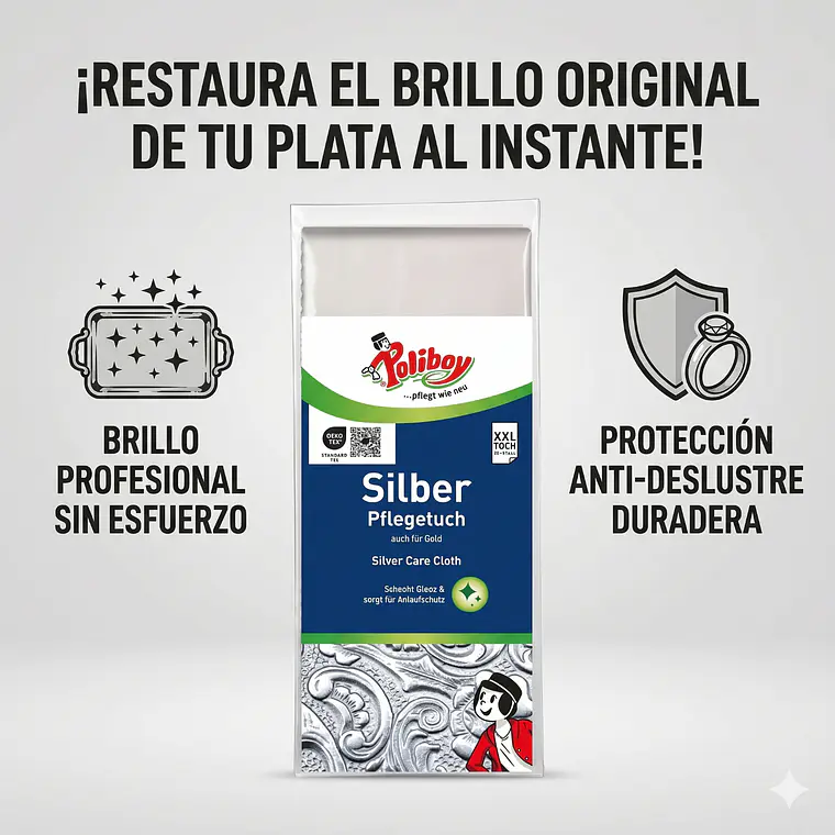 Paño Limpieza Plata Poliboy Brillo Profesional 2