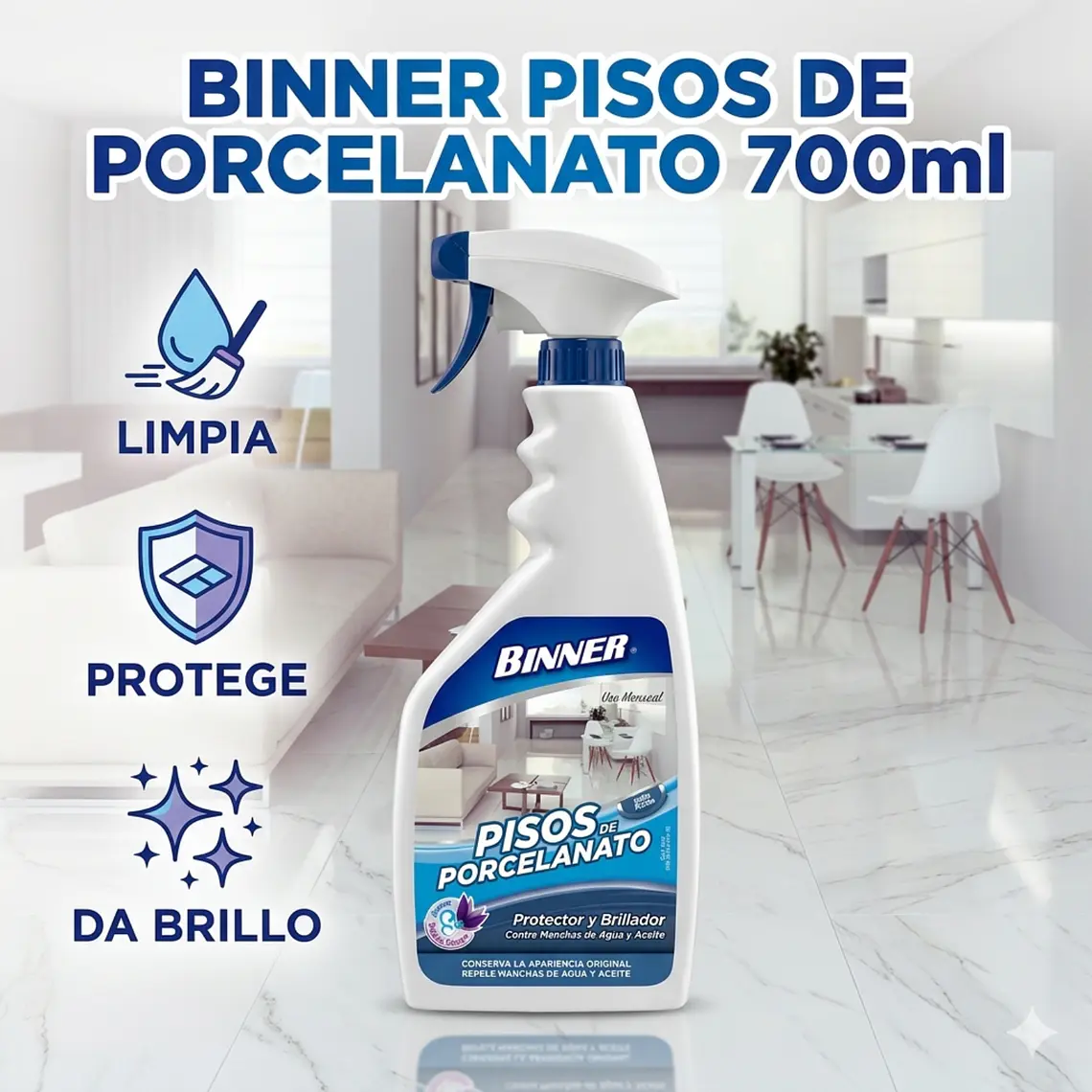 Limpiador Protector Porcelanato Binner 700ml 3