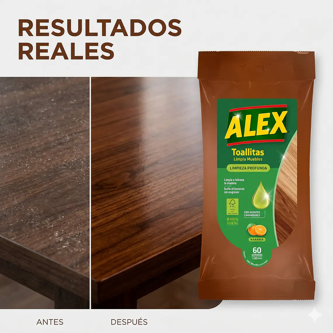 Toallitas Alex Renovadoras Para Muebles 30 Unid 5