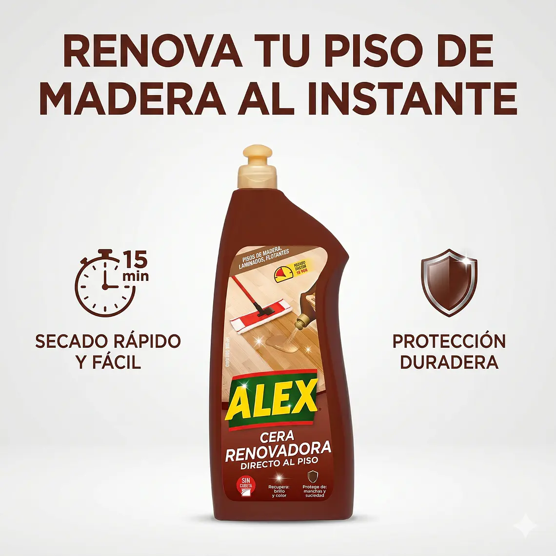 Cera Líquida Renovadora Alex 900ml - Madera y Laminados 2