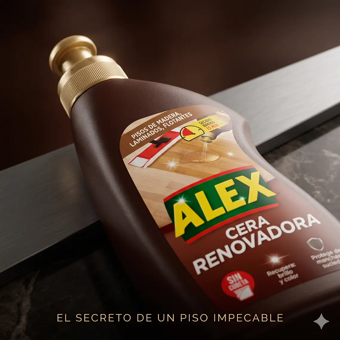 Cera Líquida Renovadora Alex 900ml - Madera y Laminados 7