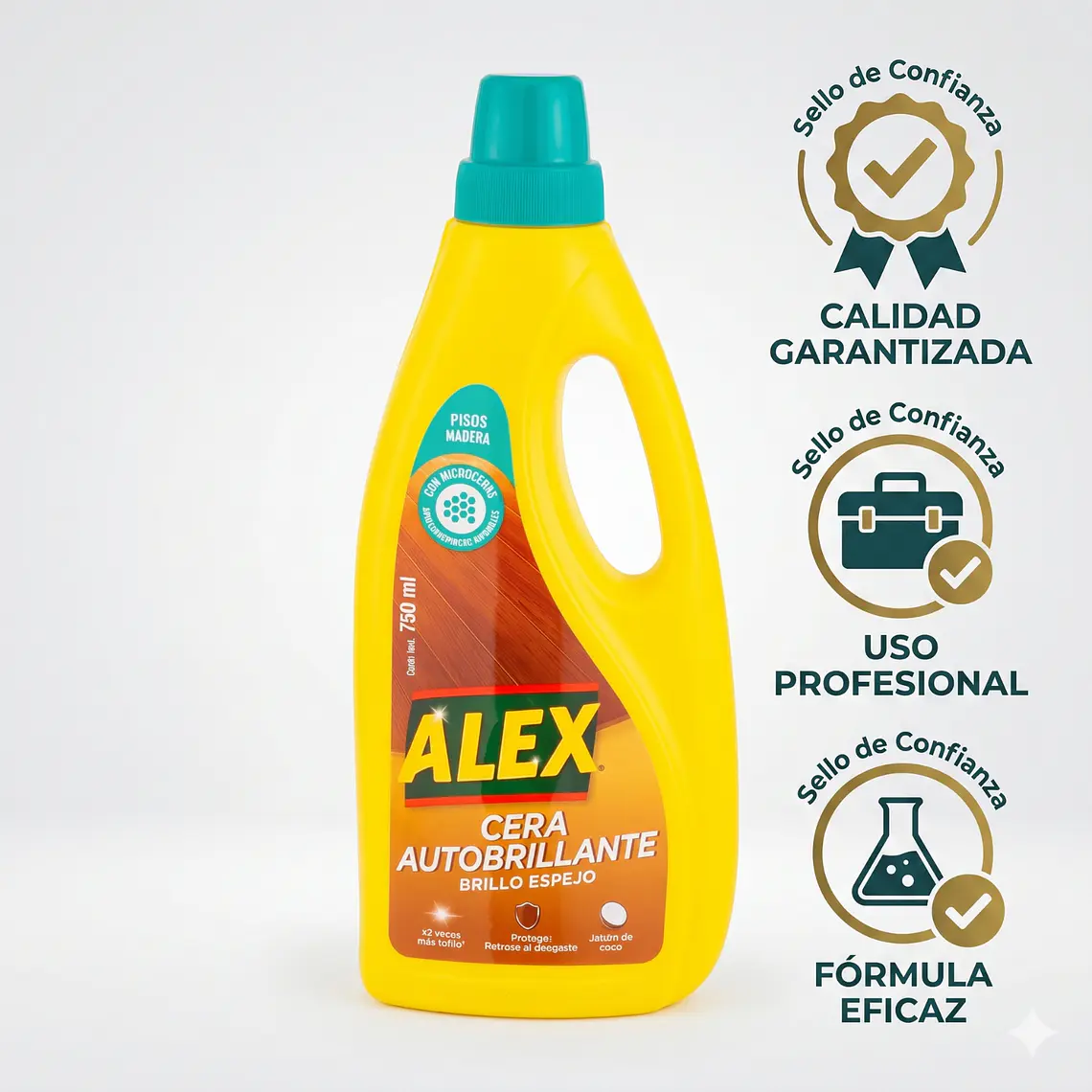 Cera Líquida Autobrillante Alex Piso Madera 750ml 6
