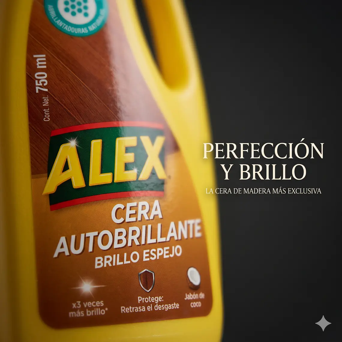 Cera Líquida Autobrillante Alex Piso Madera 750ml 8