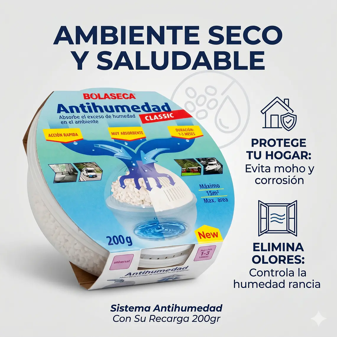 Sistema Antihumedad Bolaseca Con Su Recarga 200gr 2