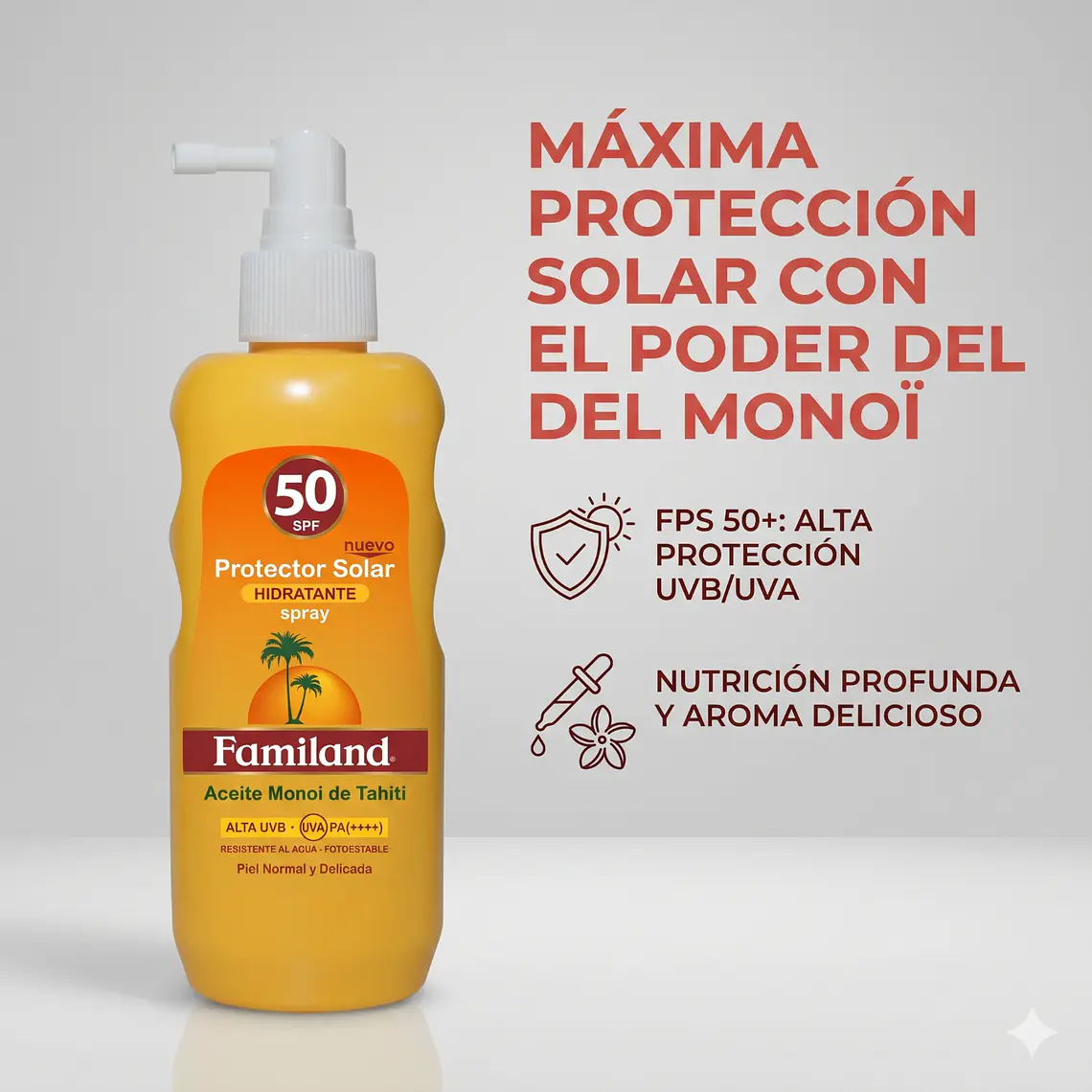 Bloqueador Solar Familand Monoi FPS50 Spray 190ml 2