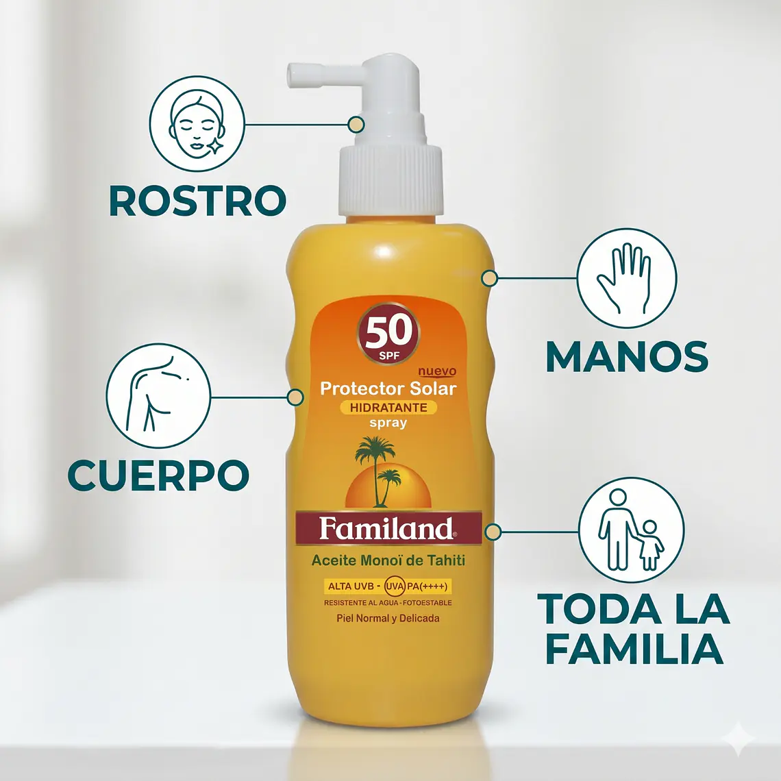 Bloqueador Solar Familand Monoi FPS50 Spray 190ml 3