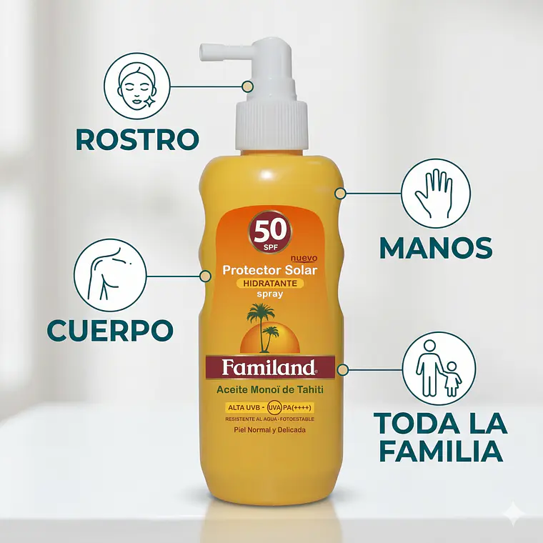 Bloqueador Solar Familand Monoi FPS50 Spray 190ml 3