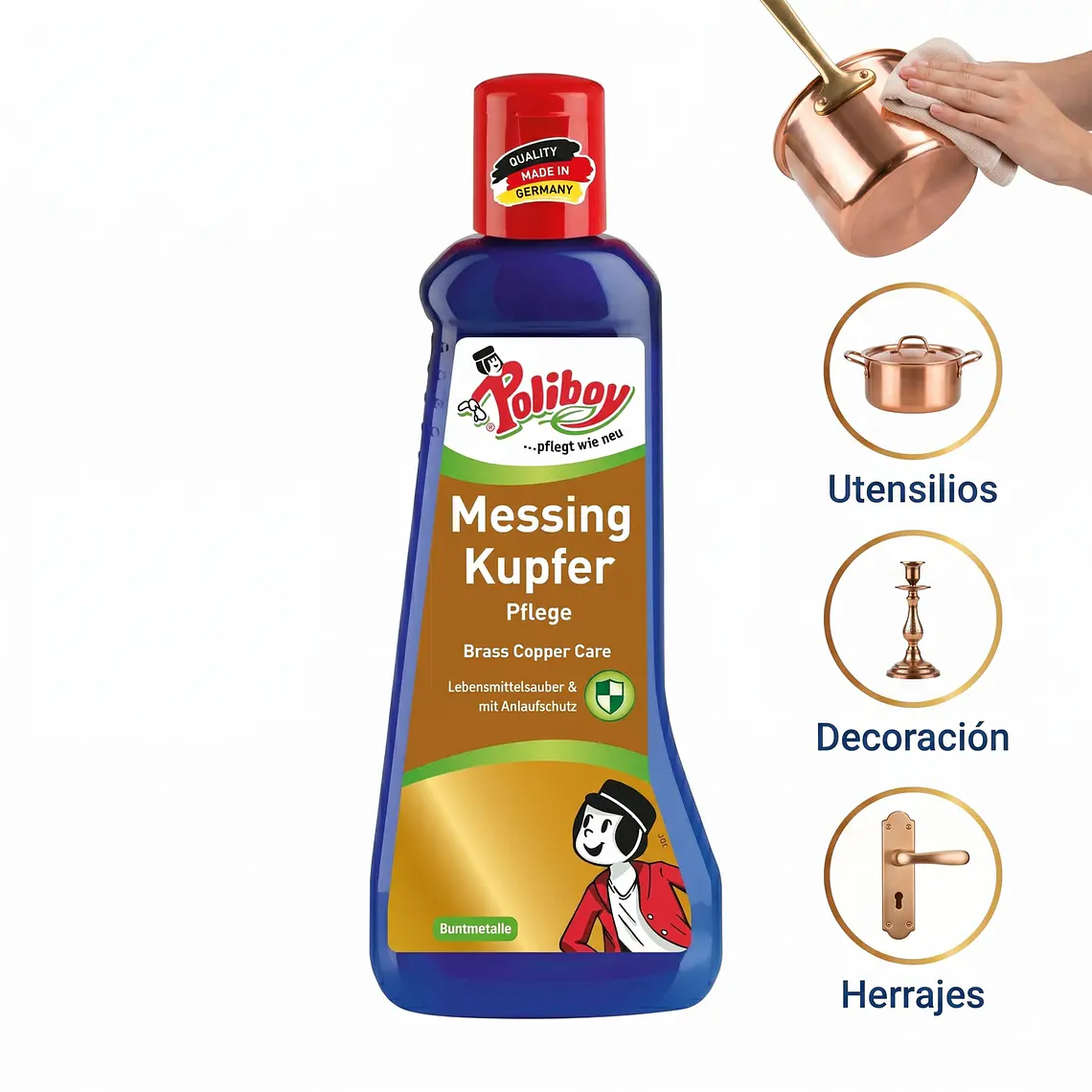 Limpiador Pulidor Cobre Laton Poliboy 200ml 4