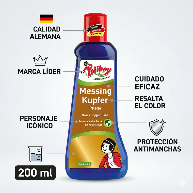 Limpiador Pulidor Cobre Laton Poliboy 200ml 5