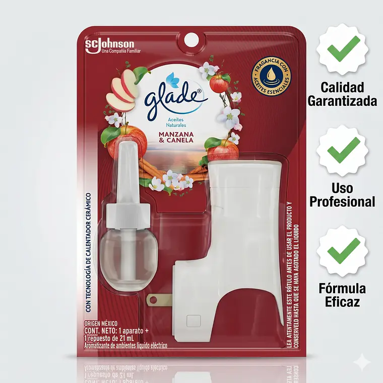 Aromatizante Glade Manzana Canela Aparato + Recarga 21ml 5