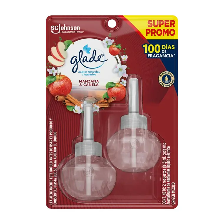 Recarga Glade Aceite Natural Manzana Canela 21ml x2 1