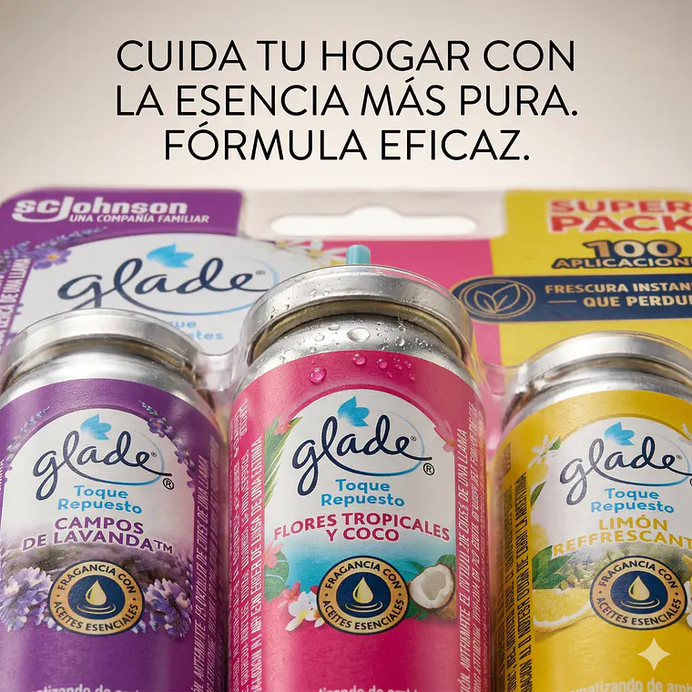 Glade Repuesto Toque 3x12ml Lavanda Tropical Limón 6