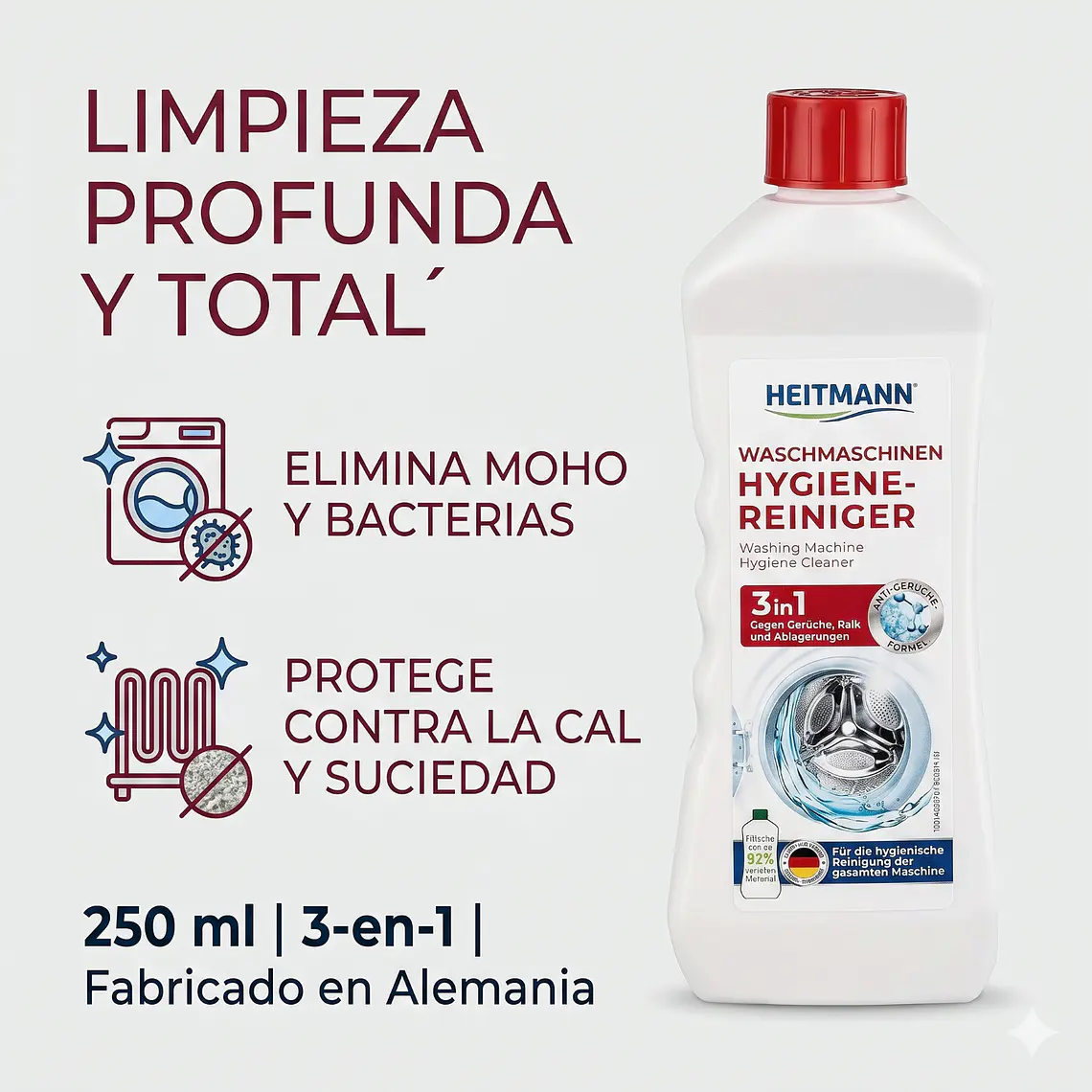 Limpiador Lavadora 3en1 Heitmann 250 ml 2