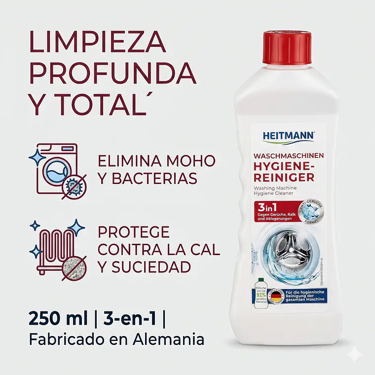 Limpiador Lavadora 3en1 Heitmann 250 ml 2