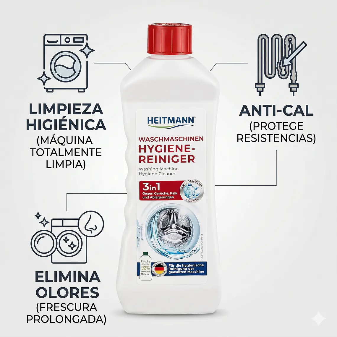 Limpiador Lavadora 3en1 Heitmann 250 ml 3