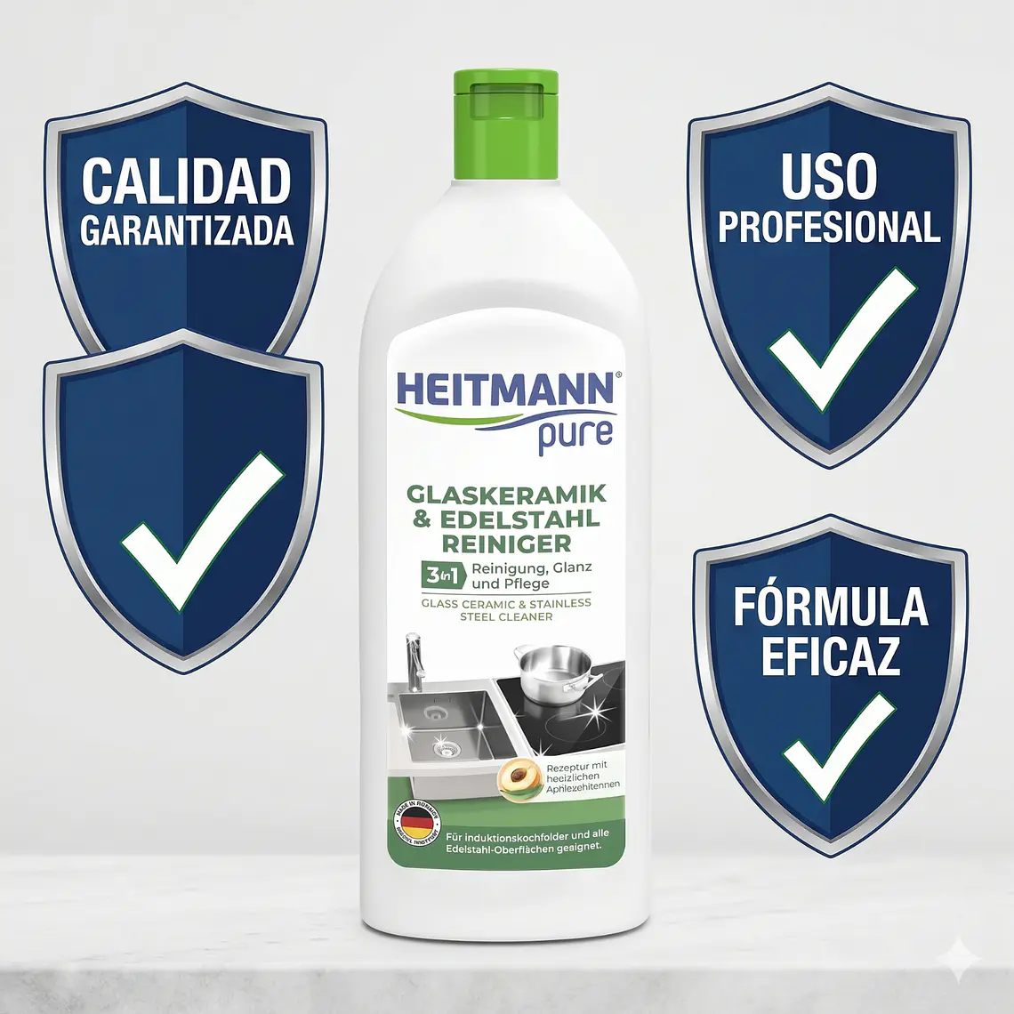Heitmann Limpiador Vitrocerámica y Acero Inox 250ml 6
