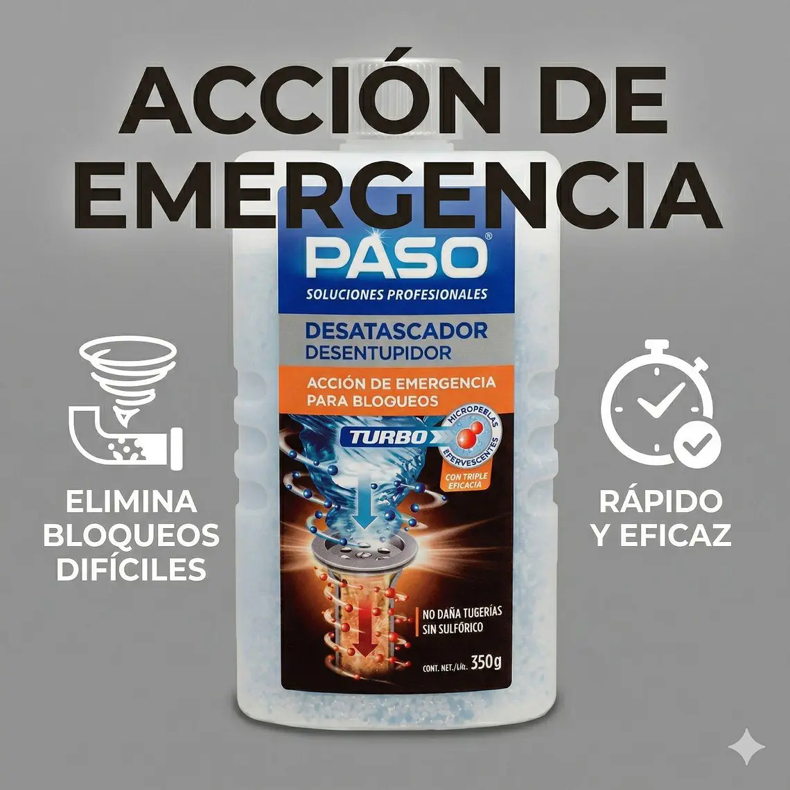 Desatascador Para Tuberias 350gr 2