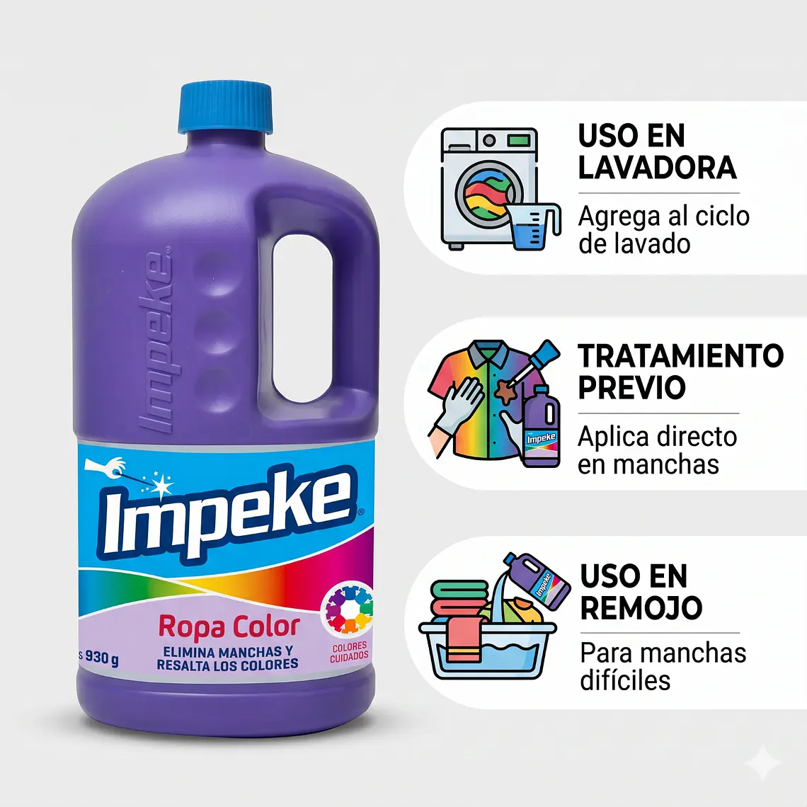 Quitamanchas Ropa Color 930gr Impeke 4